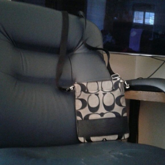 Coach Handbags - COACH STRIPE  CROSSBODY...LIKE BRAND NEW